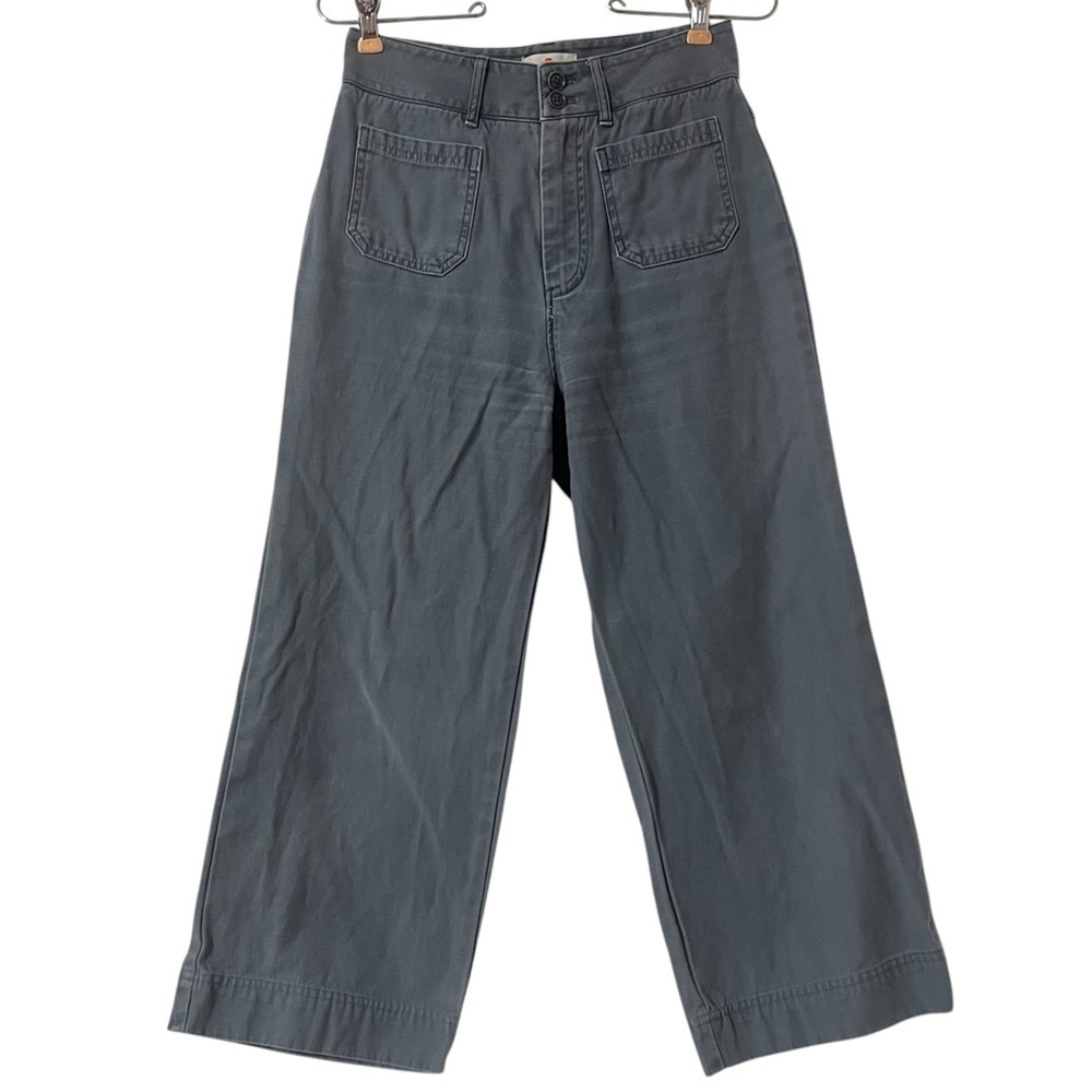 Marine Layer Bridget Wide Leg Cropped Pants Sz 2 Casual High Rise Utility Style